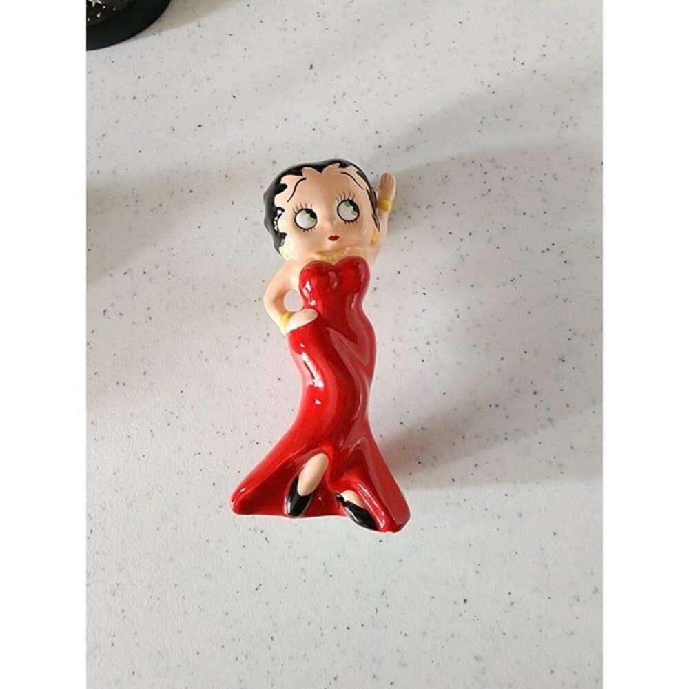 Betty Boop in Red Dress Gown Ceramic Figurine vintage